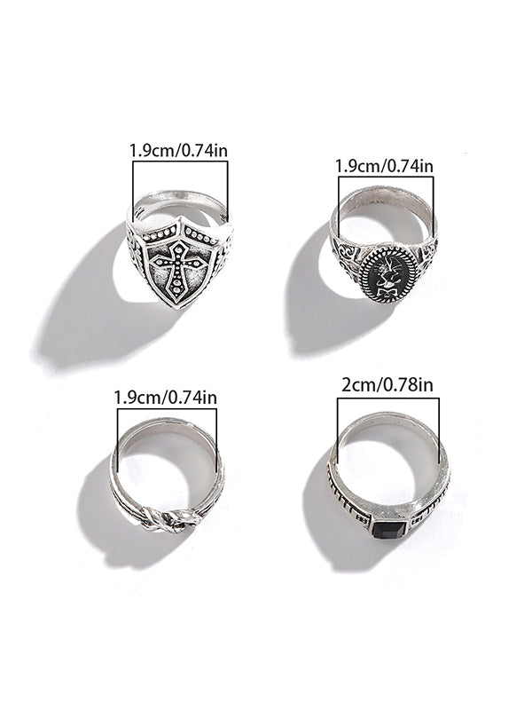 Simple Fashion Cross Ring 4Pcs/set