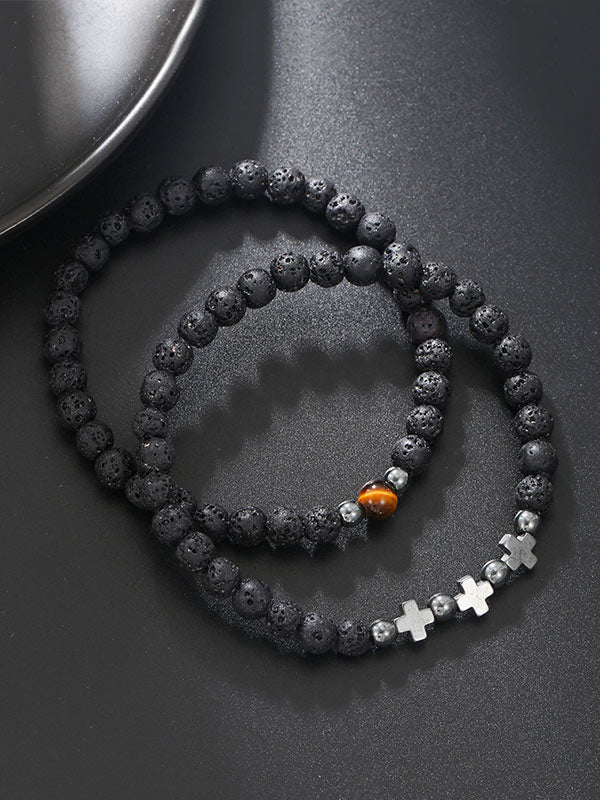 Cross street style bracelets 2Pcs/set