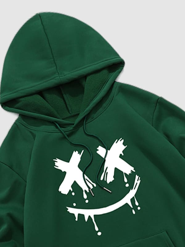 Men's Demon Smiley Face Print Hoodie