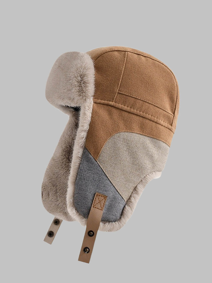 Men's Patchwork Windproof Warm Trooper Trapper Hat