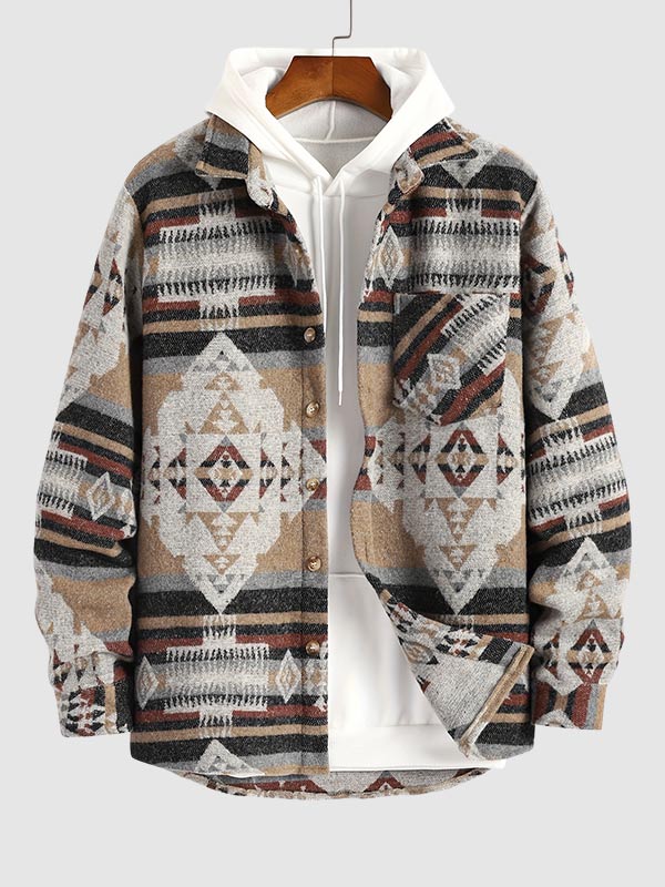 Men's Vintage Aztec Wool Blend Shirt