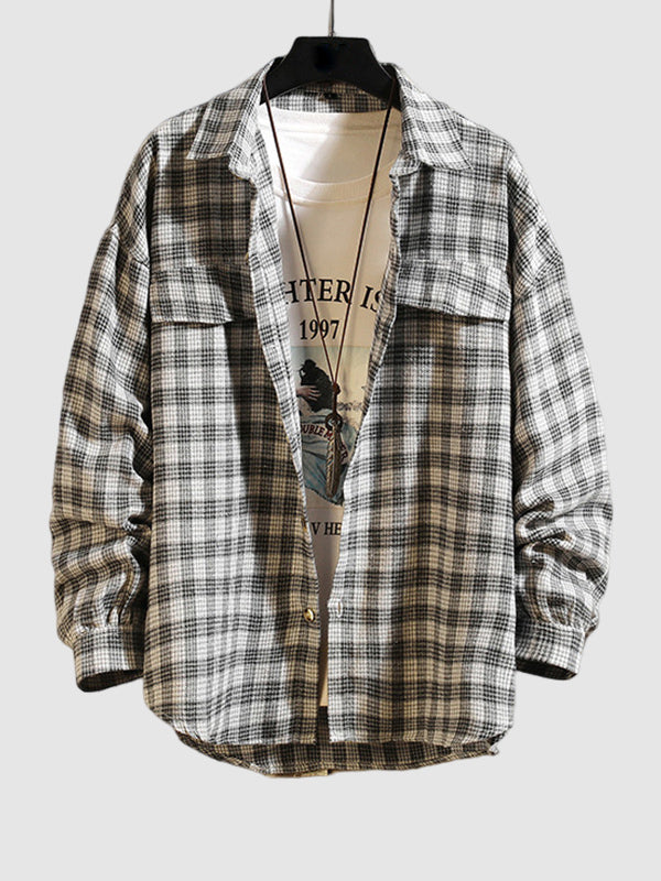 Men's Plaid Casual Lapel Shirt