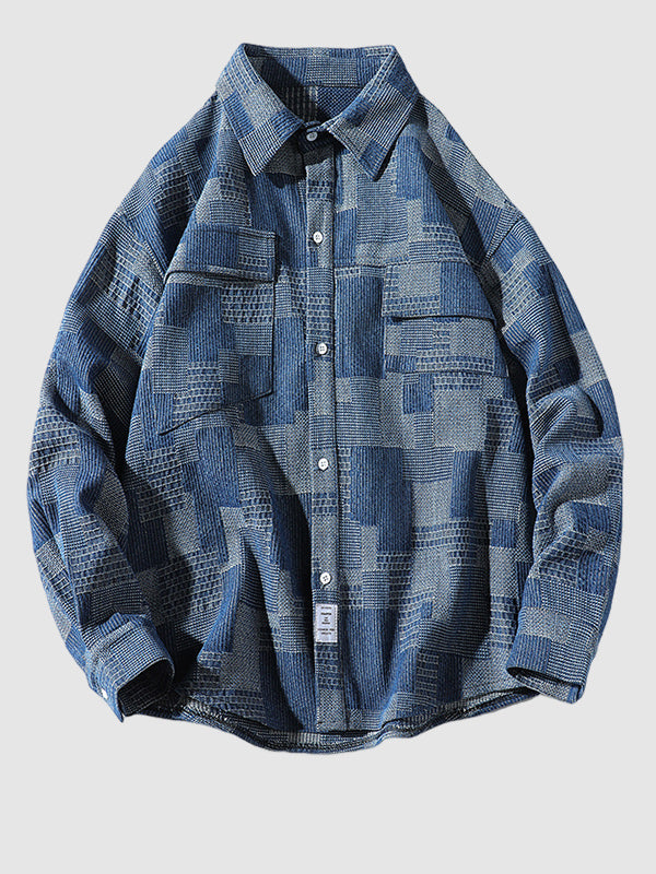 Men's Vintage Plaid Print Casual collar Shirt