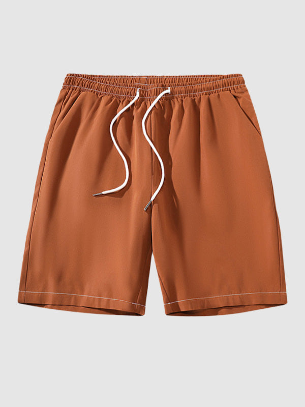 Men's solid color casual versatile quick-drying shorts