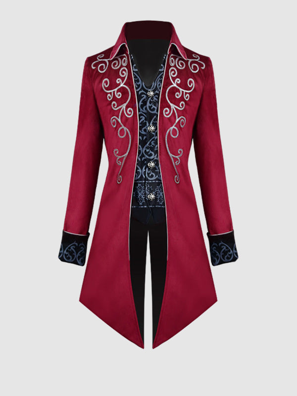 Men's Vintage Punk Medieval Long Tailed Coat