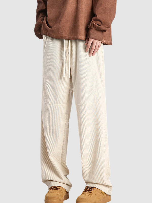 Men's Striped Corduroy Drawstring Casual Pants