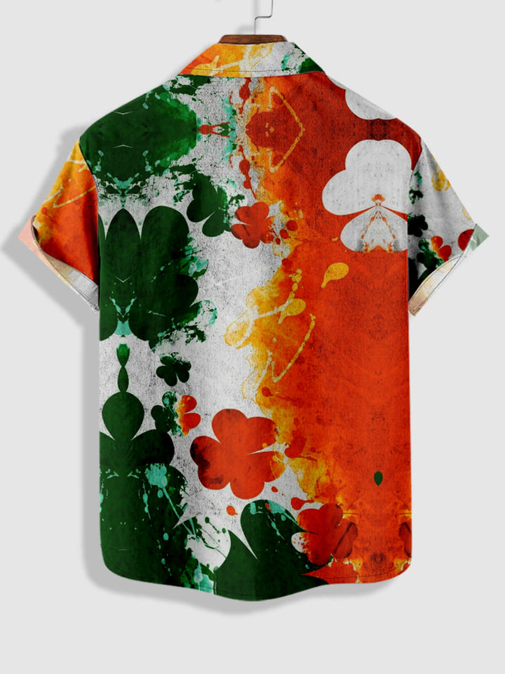 Men's Colorful Print Casual Short Sleeve Shirt