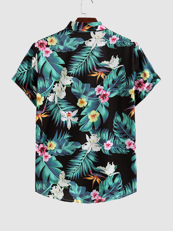 Men's Casual Print Floral Resort Style Short Sleeve Shirt