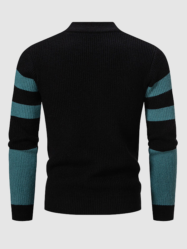 Men's Color Block Crew Neck Sweater