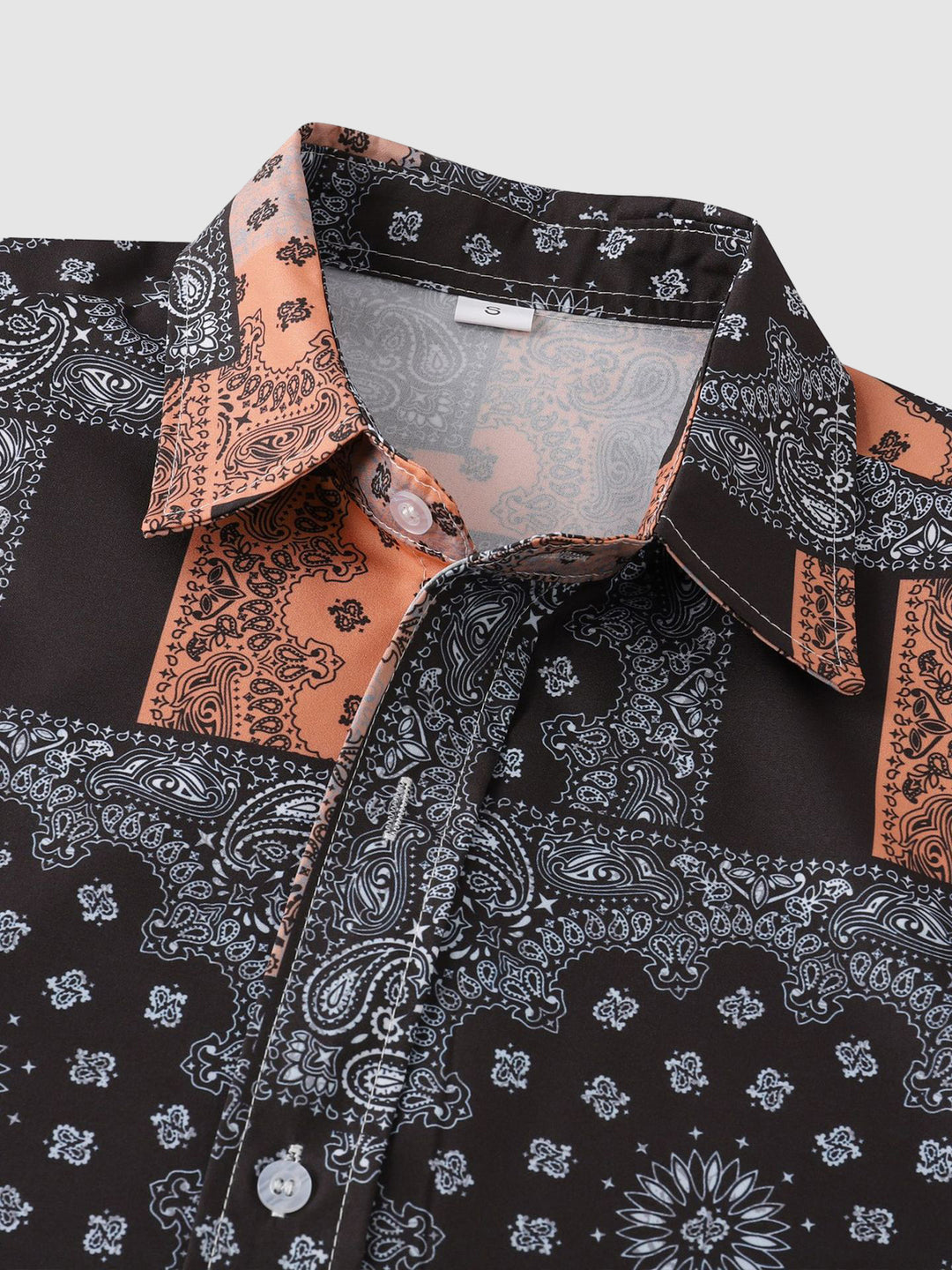 Men's Vintage Paisley Print Casual Short Sleeve Shirt