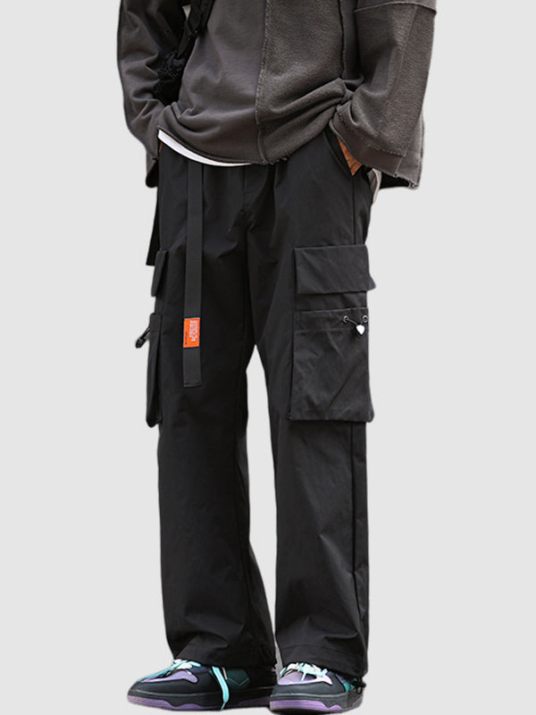 Men's Large Pocket Ribbon Casual Cargo Pants