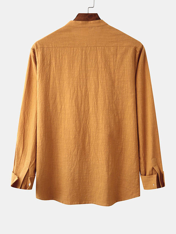 Men's Plain Basic Long Sleeve Shirt