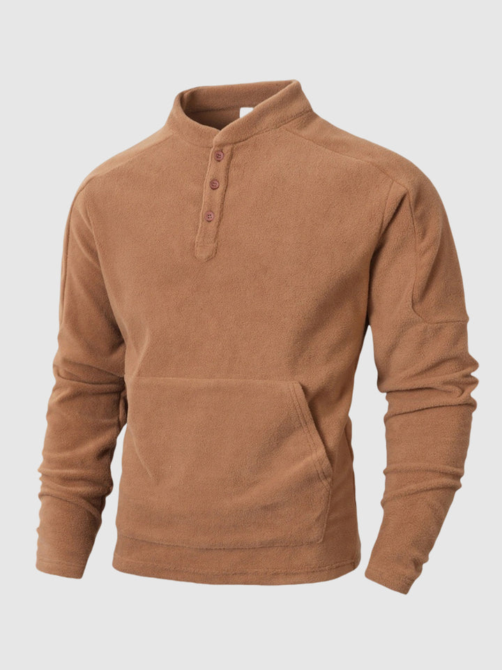 Men's slim-fit long-sleeved stand-up collar simple casual sweatshirt