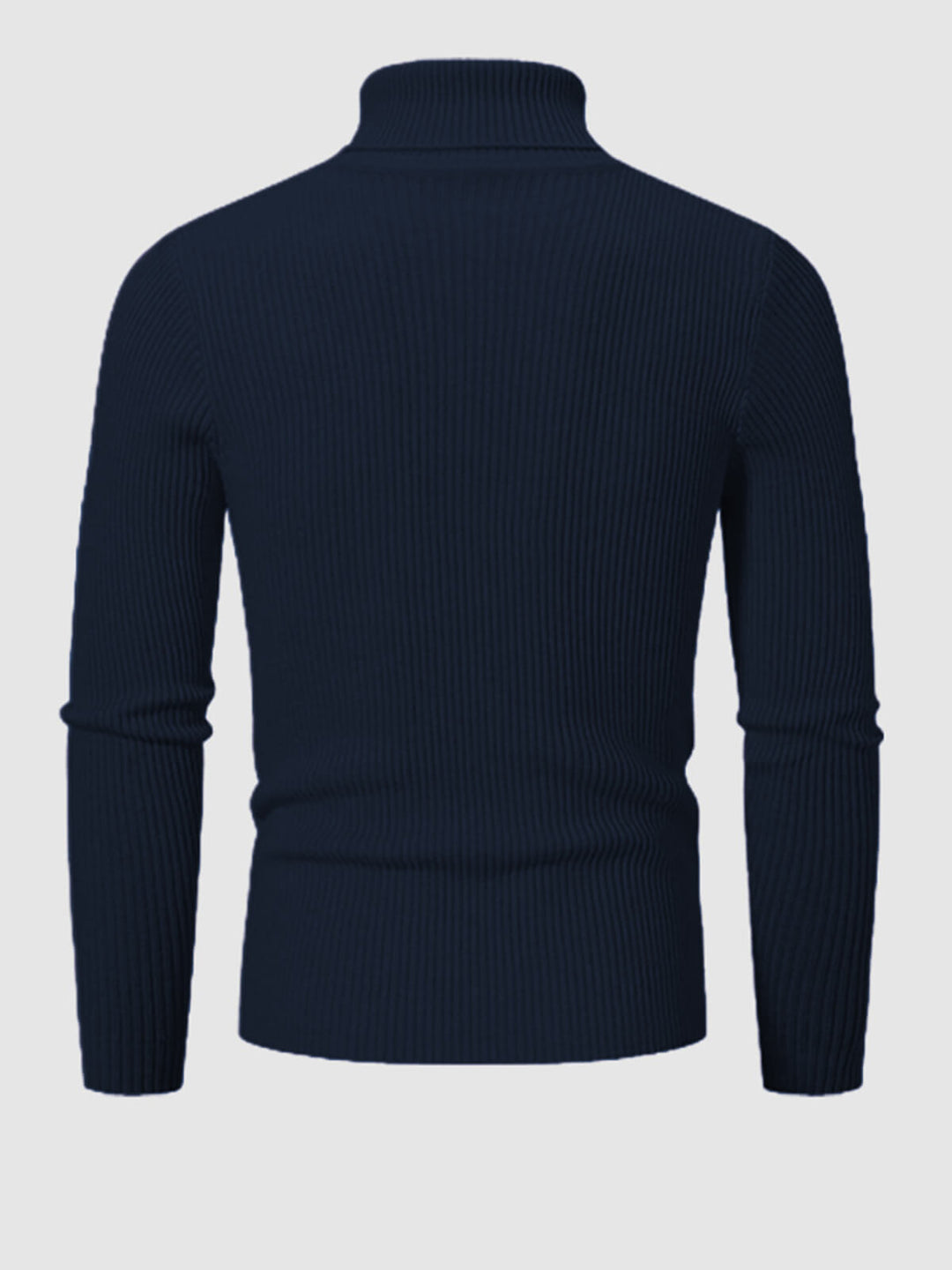 Men's Solid Color Striped Textured Turtleneck Sweater