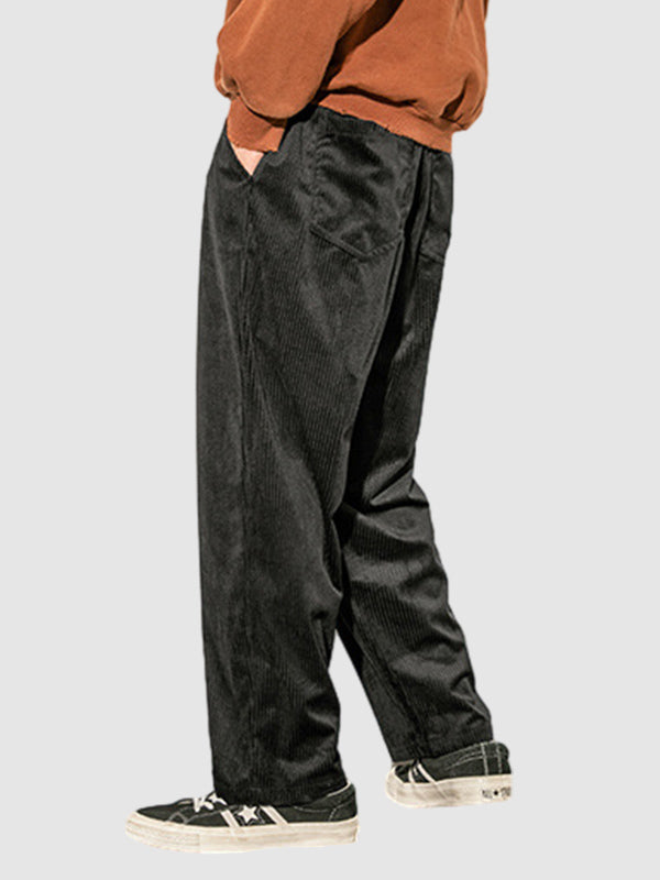 Men's Corduroy Loose Cargo Casual Pants