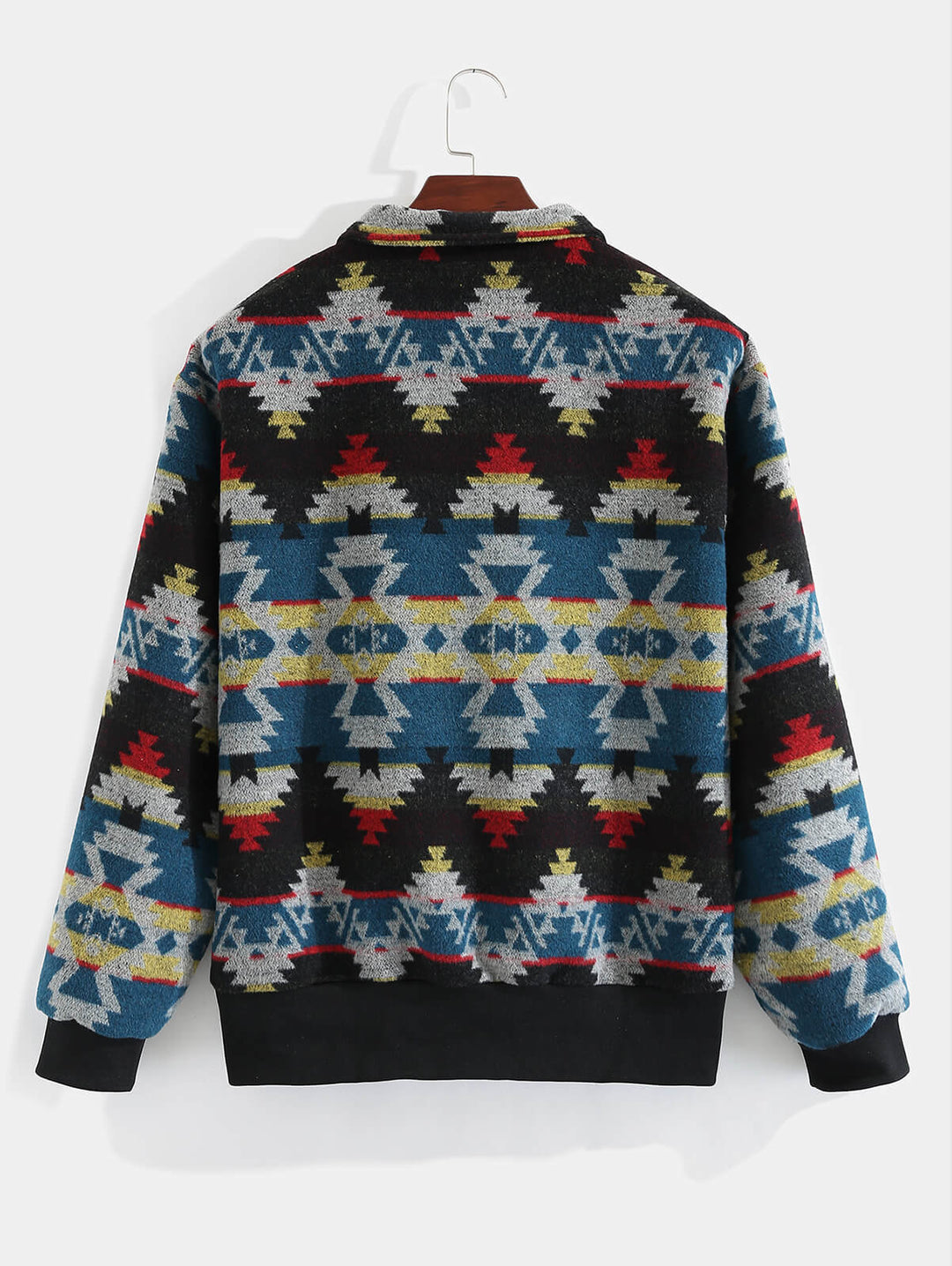 Men's Aztec Vintage Fleece Stand Collar Sweatshirt