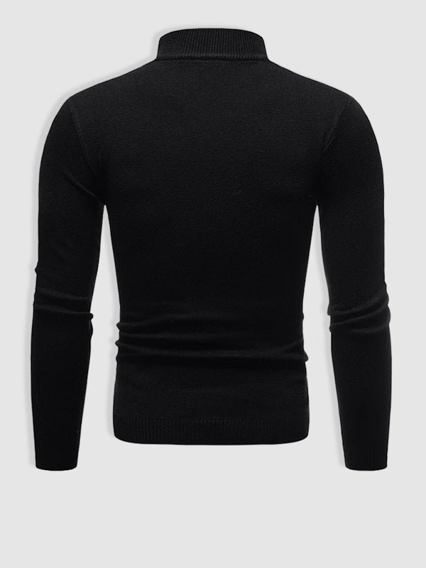 Men's Basic Solid Turtleneck Sweater black