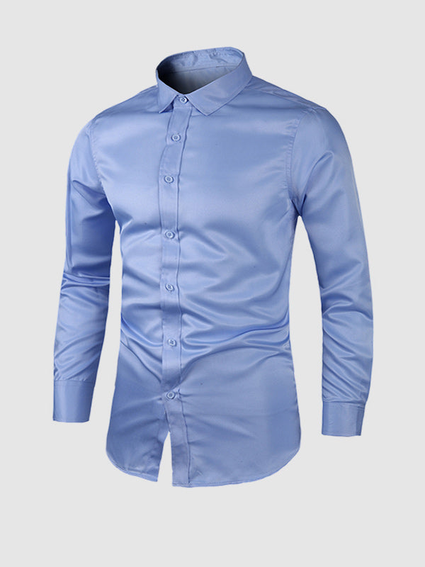 Men's Solid Color Business Casual Shirt