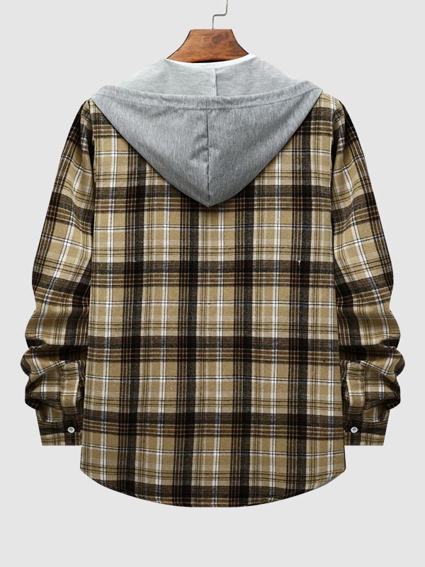 Men's Classic Plaid Hooded Thin Jacket