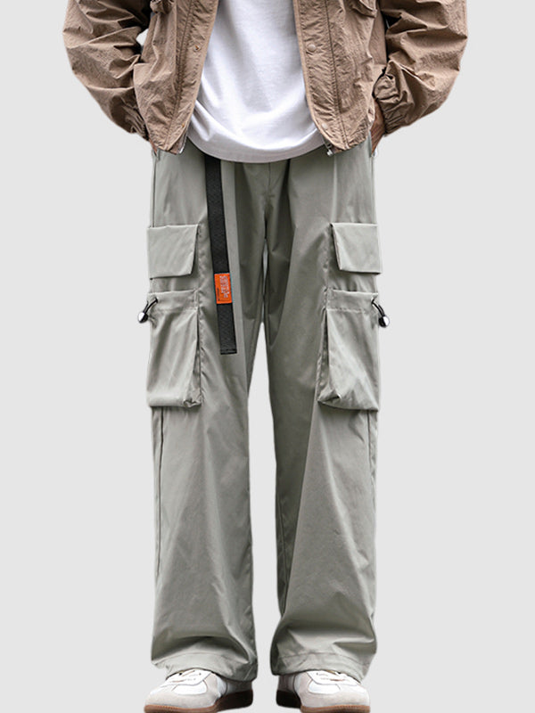 Men's Large Pocket Ribbon Casual Cargo Pants