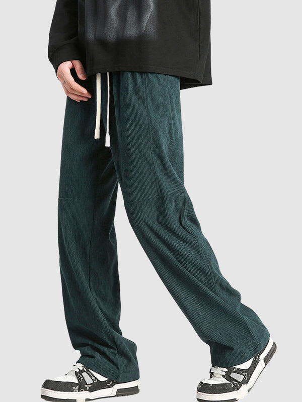 Men's Striped Corduroy Drawstring Casual Pants