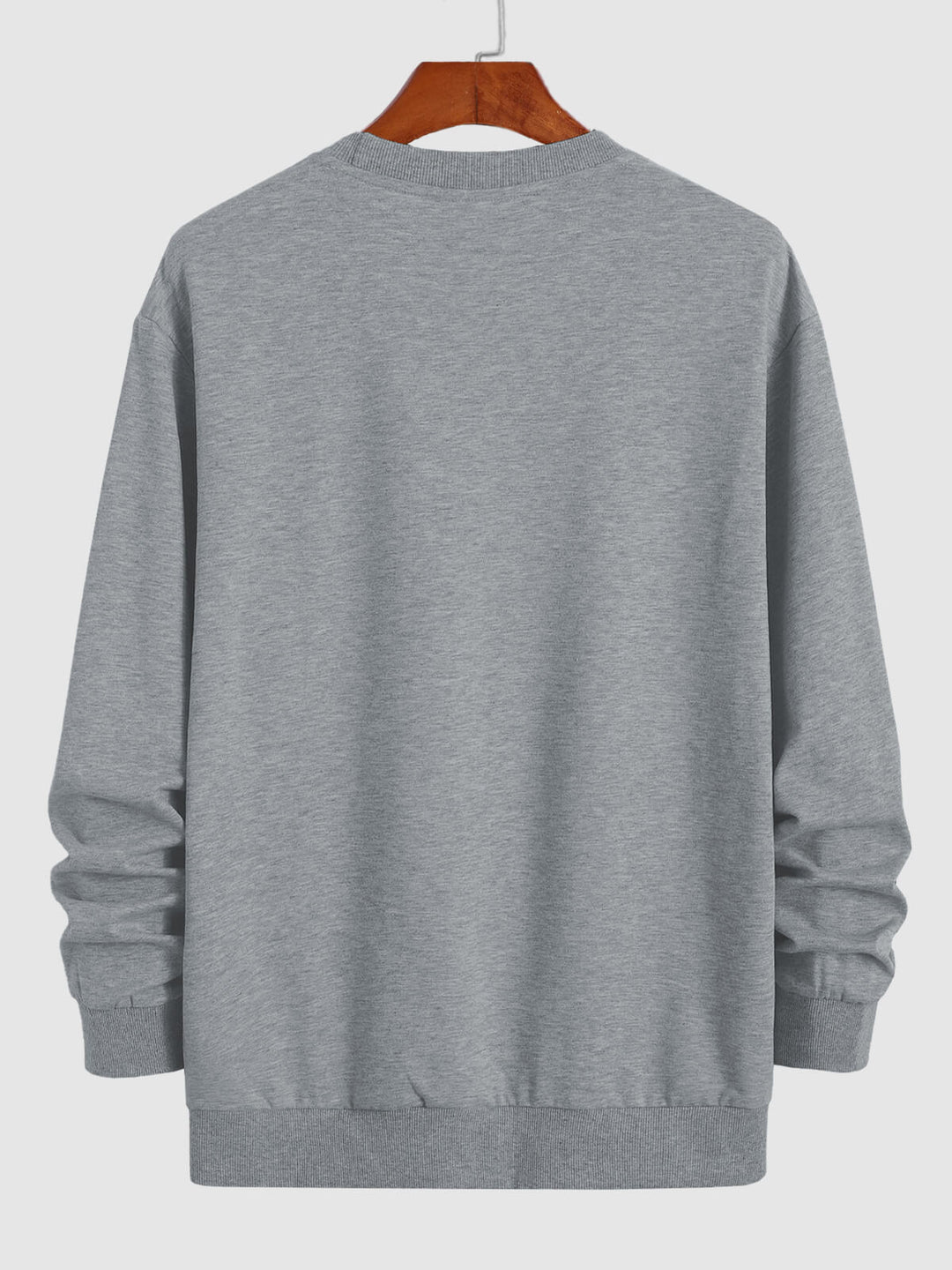 Men's solid color basic round neck casual sweatshirt