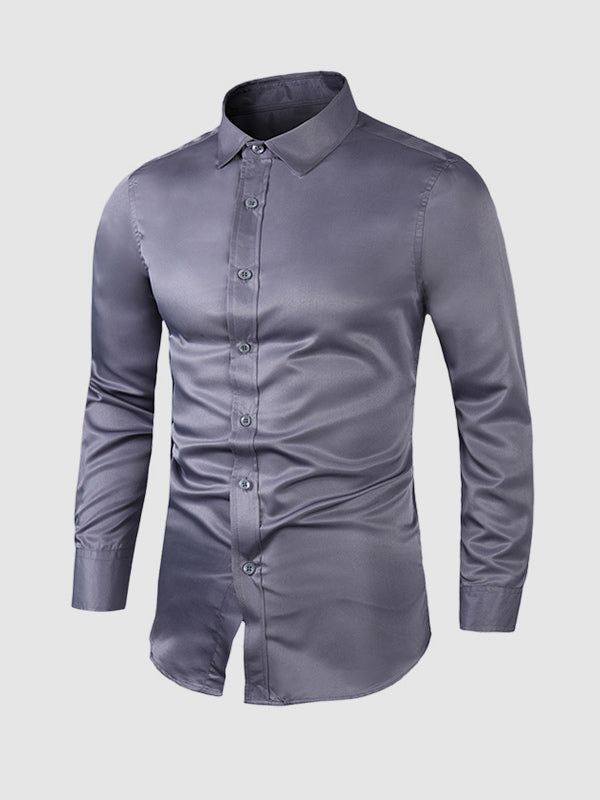 Men's Solid Color Business Casual Shirt