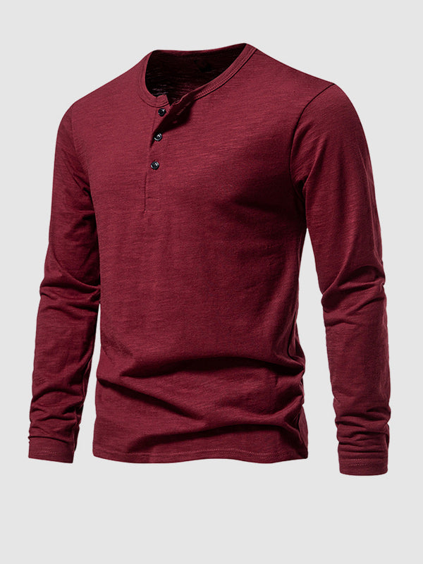 Men's Solid Color Basic Base Layer T-Shirt.