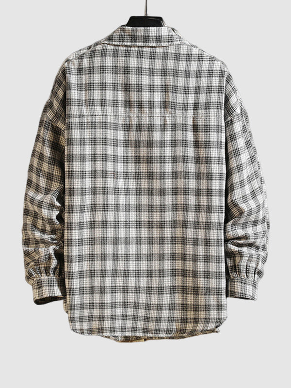 Men's Plaid Casual Lapel Shirt