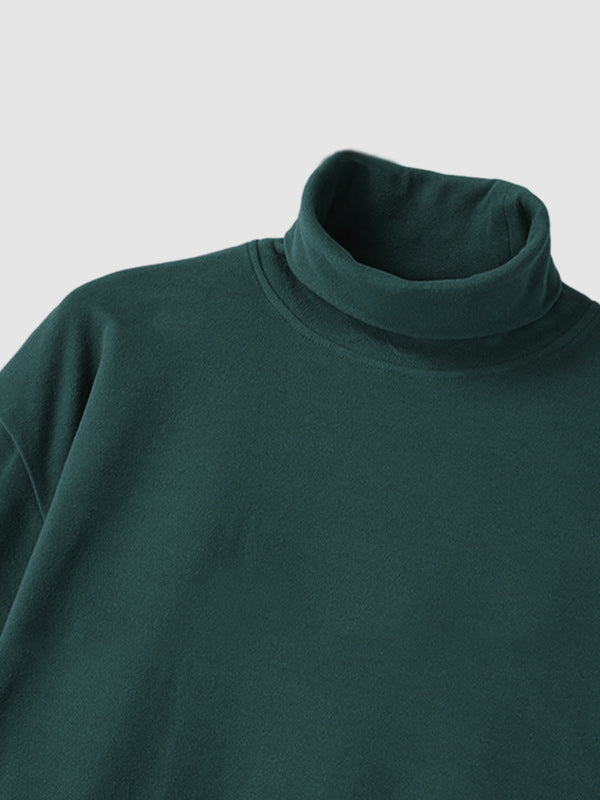 Men's Solid Color Cashmere Half Turtleneck Thermal Long Sleeve T-Shirt