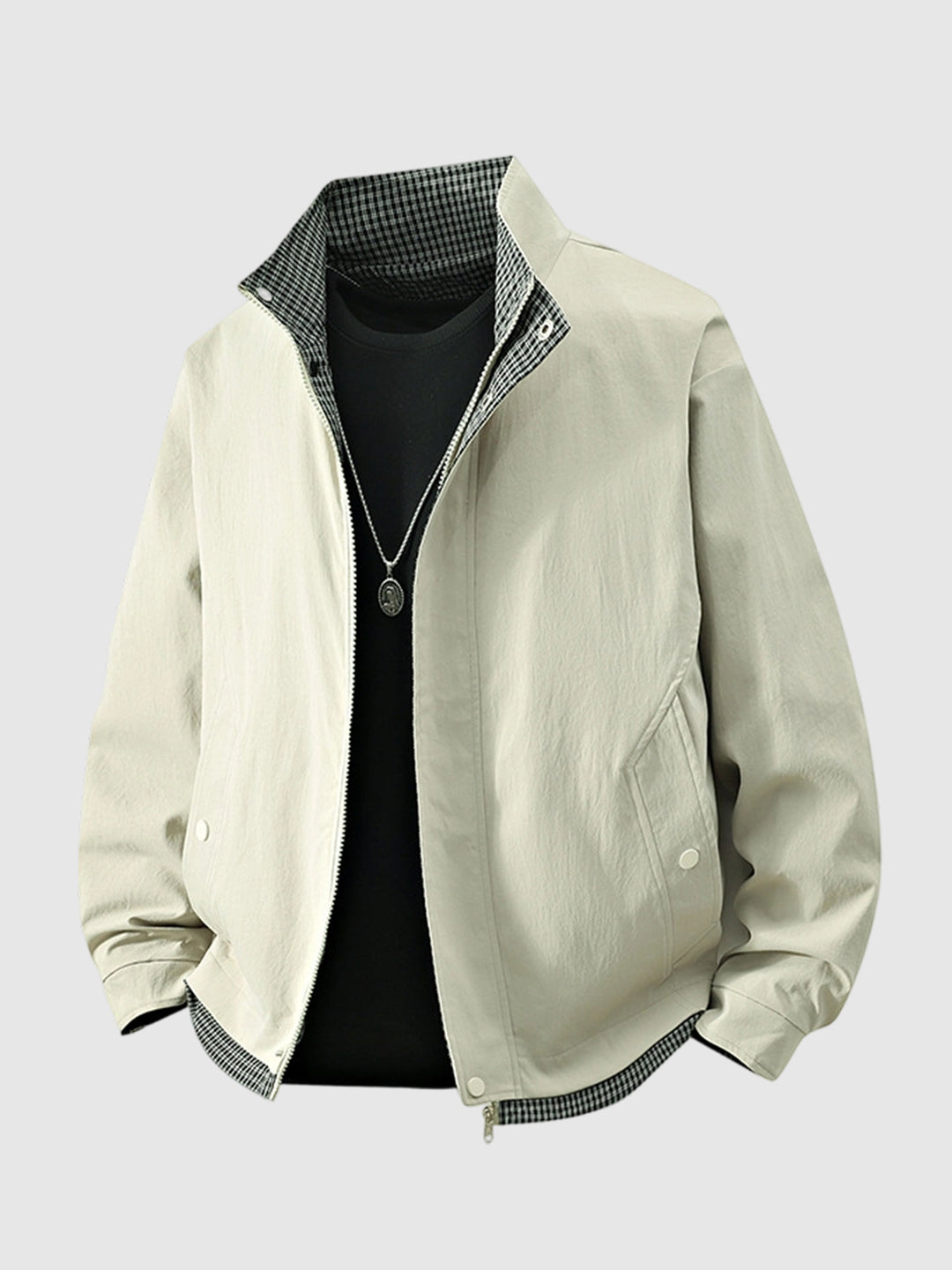 Men's plaid lapel paneled versatile casual  plus-size jacket