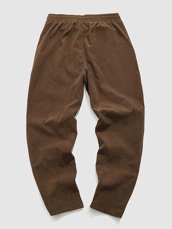 Men's Corduroy Vintage Elastic Waist Drawstring Casual Pants