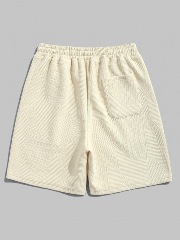 Geometric Jacquard Drawstring Shorts