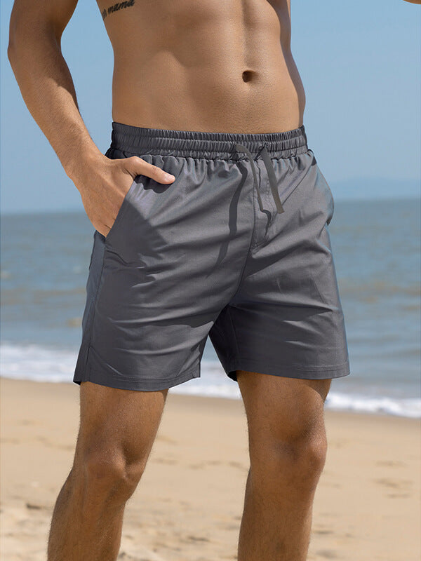 Men's Solid Color Casual Quick-Drying Beach Shorts