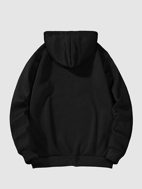 Men's "BOSTON" letter print hoodie black