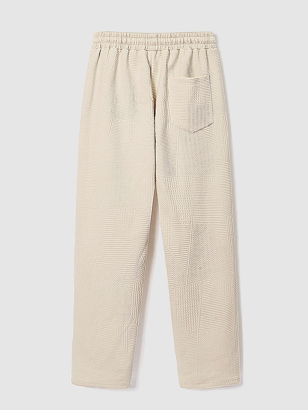 Men's Textured Vintage Jacquard Casual Sweatpants