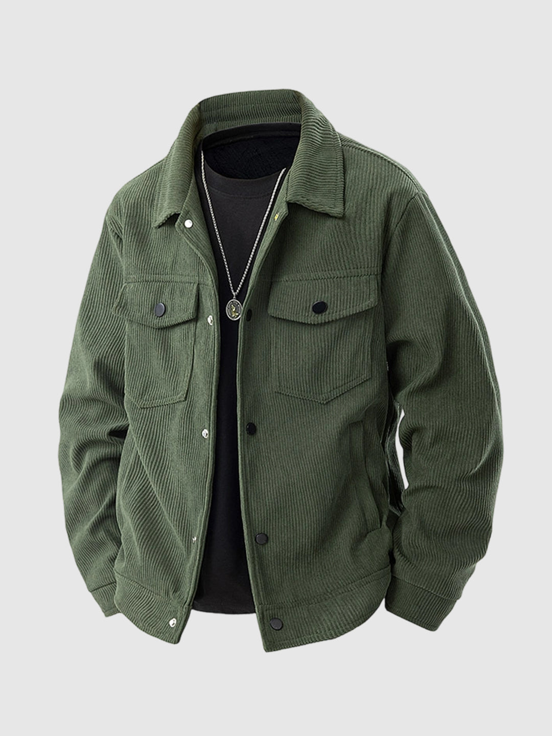 Men's corduroy versatile casual cargo jacket