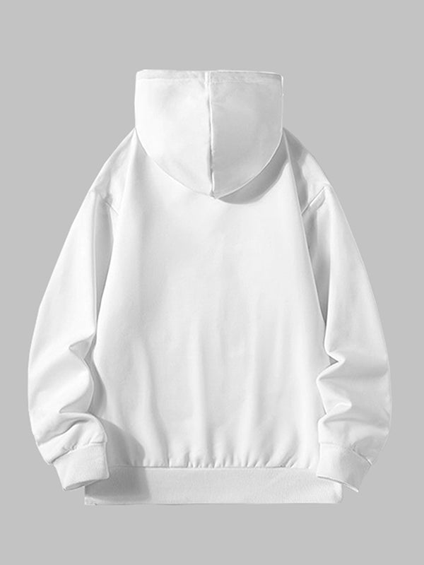 Men's "BOSTON" letter print hoodie white