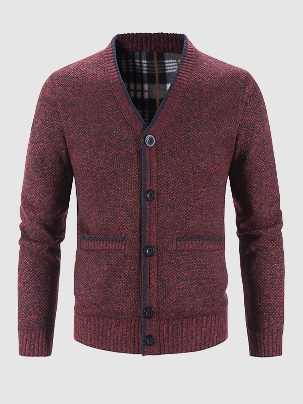 Men's thickened velvet casual sweater jacket