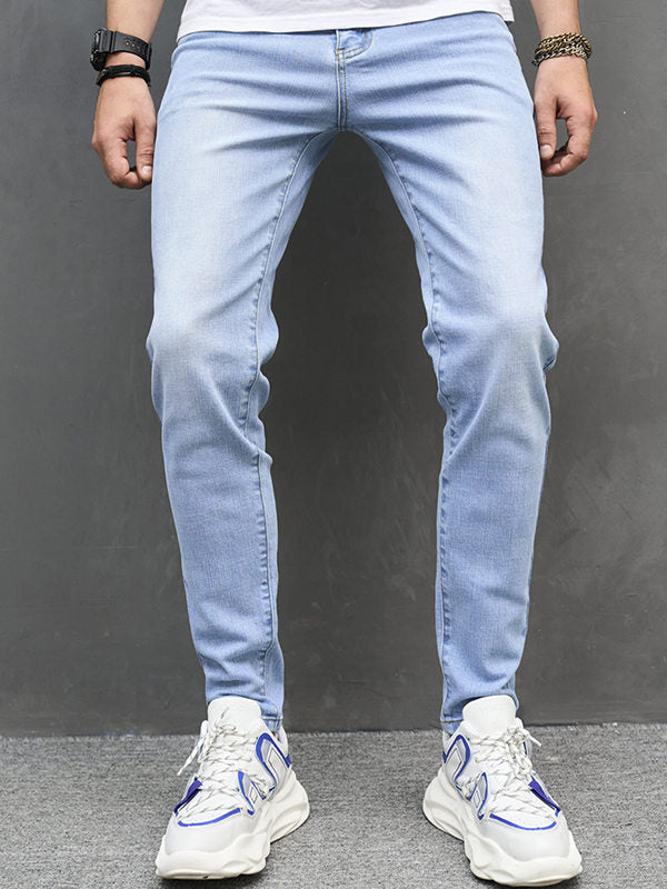 Light  Straight Leg Casual Jeans