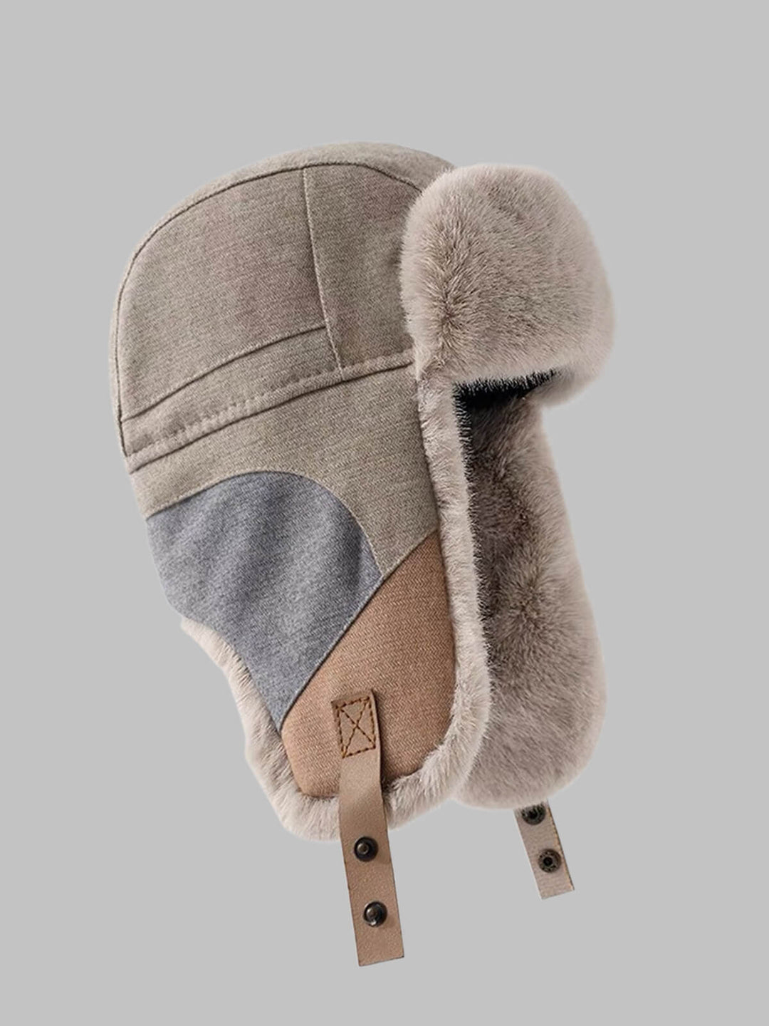 Men's Patchwork Windproof Warm Trooper Trapper Hat