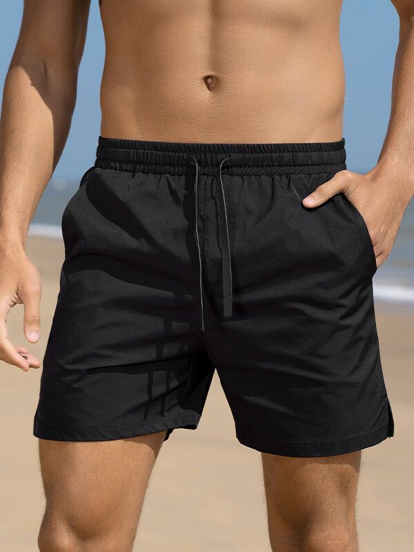 Men's Solid Color Casual Quick-Drying Beach Shorts