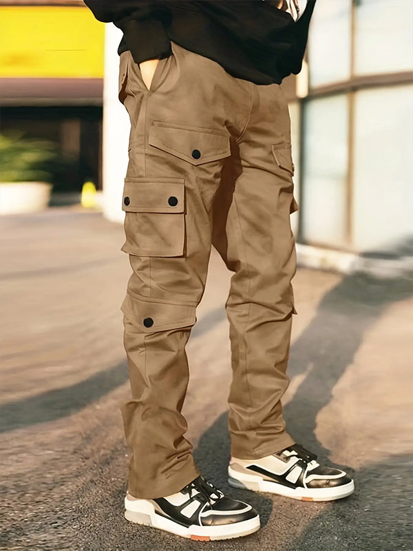 Men's Multi-Pocket Elastic Waist Casual Work Pants