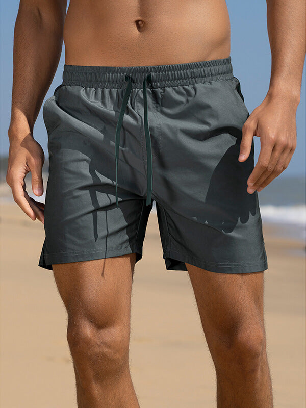 Men's Solid Color Casual Quick-Drying Beach Shorts