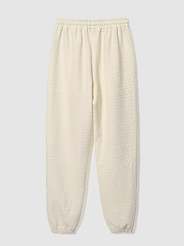 Men's Textured Vintage jacquard casual sweatpants