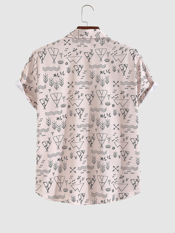 Men's Street Style Printed Casual Short Sleeve Shirt