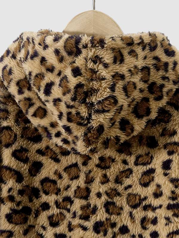 Men's Leopard Fleece Hooded Sweatshirt