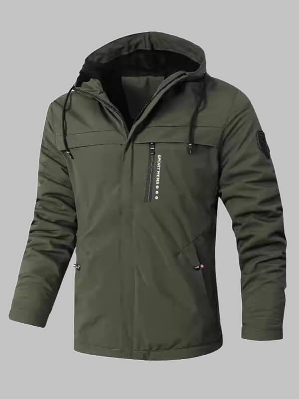 Men's fleece casual hooded outdoor jacket