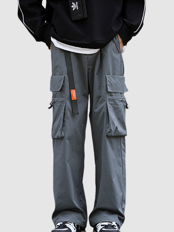 Men's Large Pocket Ribbon Casual Cargo Pants