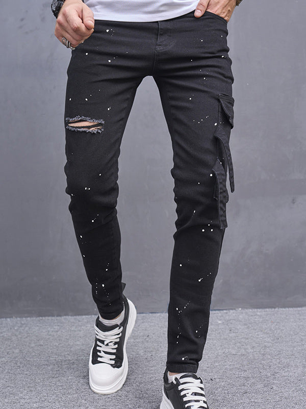 Destroyed Design Jeans black